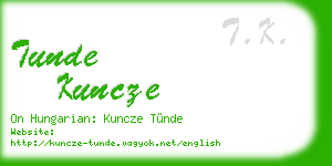 tunde kuncze business card