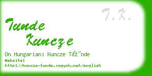 tunde kuncze business card